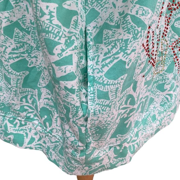 Quacker Factory Coastal Beach Starfish Rhinestone Zip Coverup Lounge Hoodie-2X - Picture 10 of 16